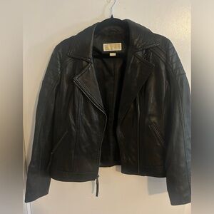 Michael Kors genuine leather moto jacket